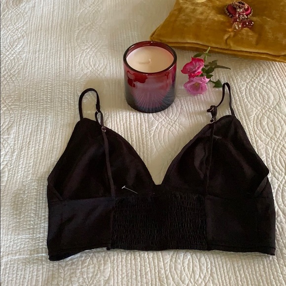 FREE PEOPLE INTIMATELY PARADISE BRAMI BLACK SATIN RAW EDGE DETAIL LAST SZ S - Picture 6 of 10